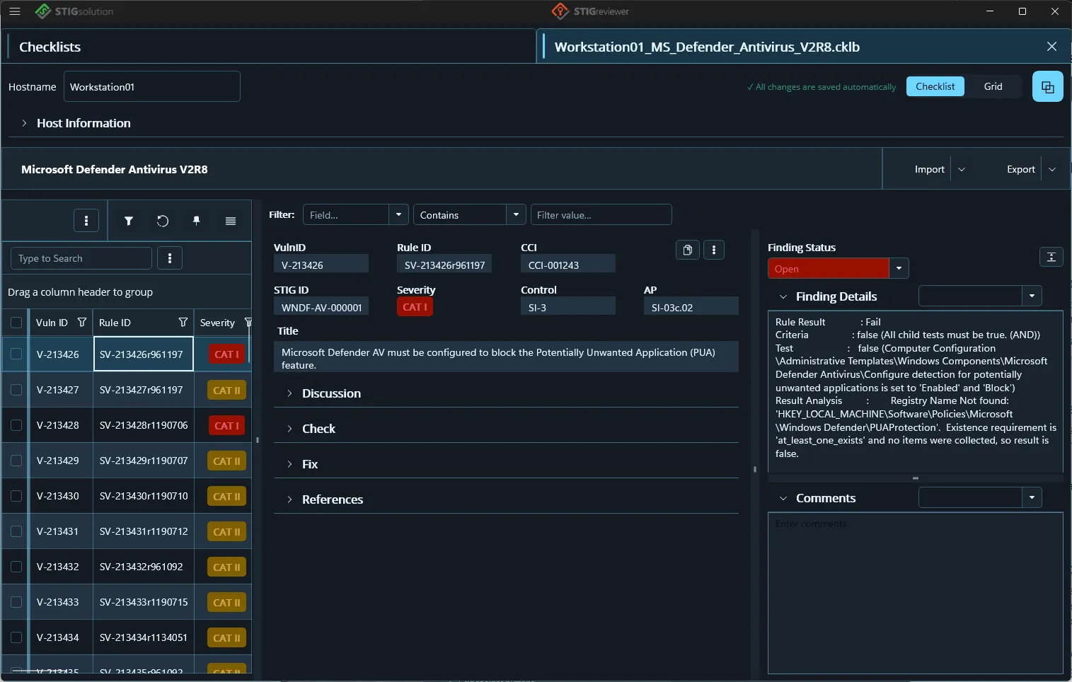 A checklist open in its own tab next to the checklist inventory